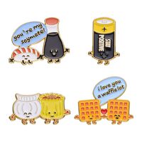 Cartoon Style Battery Food Alloy Plating Unisex Brooches main image 6
