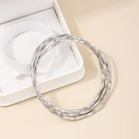 Nordic Style Simple Style Round Fine Lines Alloy Wholesale Bangle main image 3