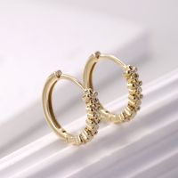 1 Pair Elegant Simple Style Flower Copper K Gold Plated White Gold Plated Hoop Earrings main image 4
