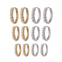 1 Pair Elegant Simple Style Flower Copper K Gold Plated White Gold Plated Hoop Earrings main image 5