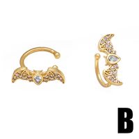 1 Pair Modern Style Simple Style Bat Inlay Copper Zircon 18K Gold Plated Ear Cuffs main image 7