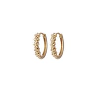 1 Pair Elegant Simple Style Flower Copper K Gold Plated White Gold Plated Hoop Earrings sku image 3