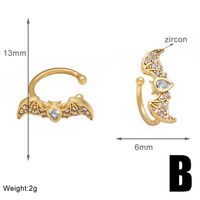 1 Pair Modern Style Simple Style Bat Inlay Copper Zircon 18K Gold Plated Ear Cuffs sku image 2
