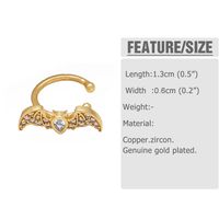 1 Pair Modern Style Simple Style Bat Inlay Copper Zircon 18K Gold Plated Ear Cuffs main image 3