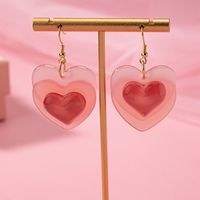 1 Pair Y2K Sweet Heart Shape Arylic Ferroalloy Drop Earrings main image 5