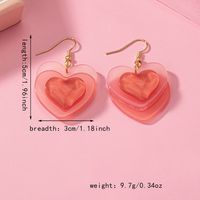 1 Pair Y2K Sweet Heart Shape Arylic Ferroalloy Drop Earrings main image 2