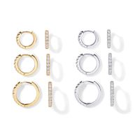 1 Pair Elegant Simple Style Circle Copper Zircon K Gold Plated Hoop Earrings main image 3