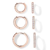 1 Pair Elegant Simple Style Circle Copper Zircon K Gold Plated Hoop Earrings main image 4