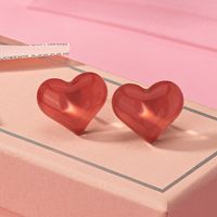 1 Pair Cute Sweet Heart Shape Arylic Ear Studs main image 6