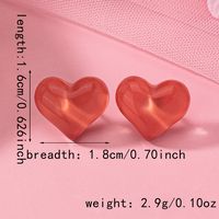 1 Pair Cute Sweet Heart Shape Arylic Ear Studs main image 2