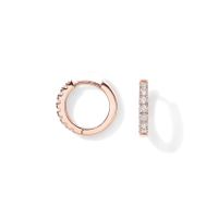 1 Pair Elegant Simple Style Circle Copper Zircon K Gold Plated Hoop Earrings sku image 2