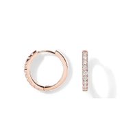 1 Pair Elegant Simple Style Circle Copper Zircon K Gold Plated Hoop Earrings sku image 3