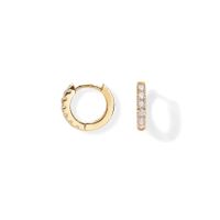 1 Paar Elegant Einfacher Stil Kreis Kupfer Zirkon K Vergoldet Reif Ohrringe sku image 4