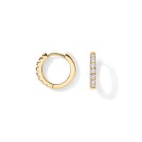 1 Pair Elegant Simple Style Circle Copper Zircon K Gold Plated Hoop Earrings sku image 5