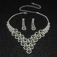 Strass Kupfer Versilbert Elegant Glam Juwel Inlay Zirkon Schmuck-Set main image 3