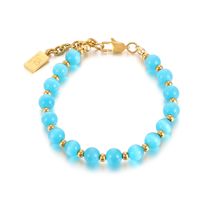 Casual Simple Style Round Natural Stone Turquoise Beaded Unisex Bracelets Necklace main image 10