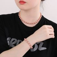 Lässig Einfacher Stil Runden Perlen Unisex Armbänder Halskette main image 4