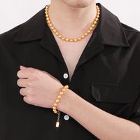 Lässig Einfacher Stil Runden Perlen Unisex Armbänder Halskette main image 5