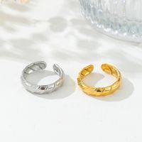 Stainless Steel Vintage Style Simple Style Solid Color Open Rings main image 1