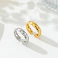 Stainless Steel Vintage Style Simple Style Solid Color Open Rings main image 5