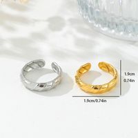 Stainless Steel Vintage Style Simple Style Solid Color Open Rings main image 2