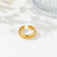 Stainless Steel Vintage Style Simple Style Solid Color Open Rings sku image 2