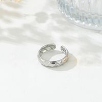 Stainless Steel Vintage Style Simple Style Solid Color Open Rings sku image 1