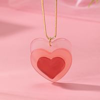 Cute Sweet Heart Shape Arylic Copper Alloy Women's Pendant Necklace main image 5