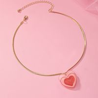 Cute Sweet Heart Shape Arylic Copper Alloy Women's Pendant Necklace main image 3