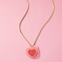 Cute Sweet Heart Shape Arylic Copper Alloy Women's Pendant Necklace main image 4