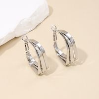 1 Pair Casual Simple Style Quadrilateral Alloy Hoop Earrings main image 3
