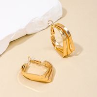 1 Pair Casual Simple Style Quadrilateral Alloy Hoop Earrings main image 4