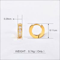 1 Stück Einfacher Stil Geometrisch Einfarbig Überzug Rostfreier Stahl 18 Karat Vergoldet Reif Ohrringe main image 2