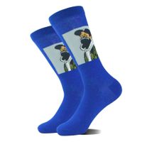 Men's Casual Geometric Cotton Crew Socks A Pair sku image 21