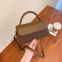 Women's Small Pu Leather Letter Streetwear Square Flip Cover Square Bag main image 7