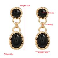 1 Pair Retro Luxurious Round Eye Plating Inlay Alloy Resin Rhinestones Pearl Gold Plated Drop Earrings main image 2