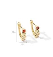 1 Pair Simple Style Solid Color Polishing Inlay Copper Zircon 18K Gold Plated Earrings main image 2
