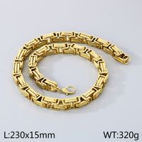 Titan Stahl 18 Karat Vergoldet Einfacher Stil Einfarbig Armbänder Halskette main image 3