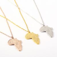 304 Stainless Steel 18K Gold Plated Casual Simple Style Map Pendant Necklace main image 5
