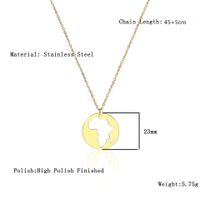 304 Stainless Steel 18K Gold Plated Casual Simple Style Map Pendant Necklace main image 2