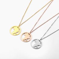304 Stainless Steel 18K Gold Plated Casual Simple Style Map Pendant Necklace main image 7