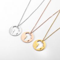 304 Stainless Steel 18K Gold Plated Casual Simple Style Map Pendant Necklace main image 8