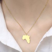304 Stainless Steel 18K Gold Plated Casual Simple Style Map Pendant Necklace main image 10