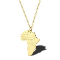 304 Stainless Steel 18K Gold Plated Casual Simple Style Map Pendant Necklace sku image 10