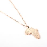 304 Stainless Steel 18K Gold Plated Casual Simple Style Map Pendant Necklace sku image 12