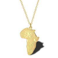 304 Stainless Steel 18K Gold Plated Casual Simple Style Map Pendant Necklace sku image 11