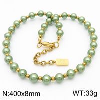 Lässig Einfacher Stil Runden Perlen Unisex Armbänder Halskette sku image 13