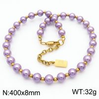 Lässig Einfacher Stil Runden Perlen Unisex Armbänder Halskette sku image 14