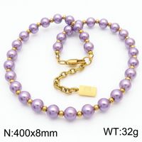 Décontractée Style Simple Rond Perlé Unisexe Bracelets Collier sku image 14