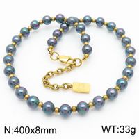 Casual Simple Style Round Beaded Unisex Bracelets Necklace sku image 15